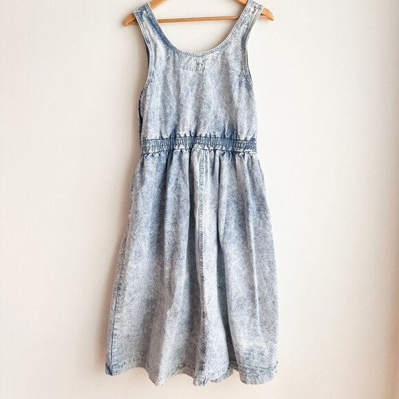 Vintage Gitano 80s 90s Acid Wash Midi Denim Dress M - Picture 6 of 6